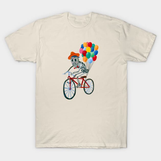 Dia de los Muertos, Bicycle Ride T-Shirt by John Parra Art